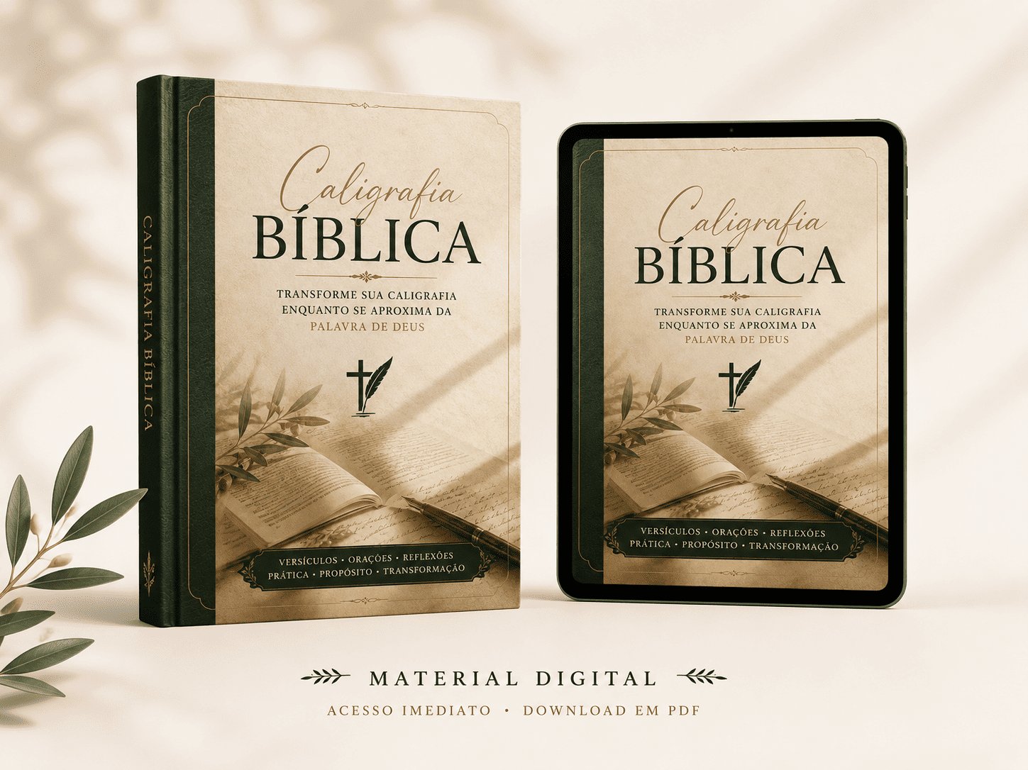 Mockup do produto digital Caligrafia Bíblica